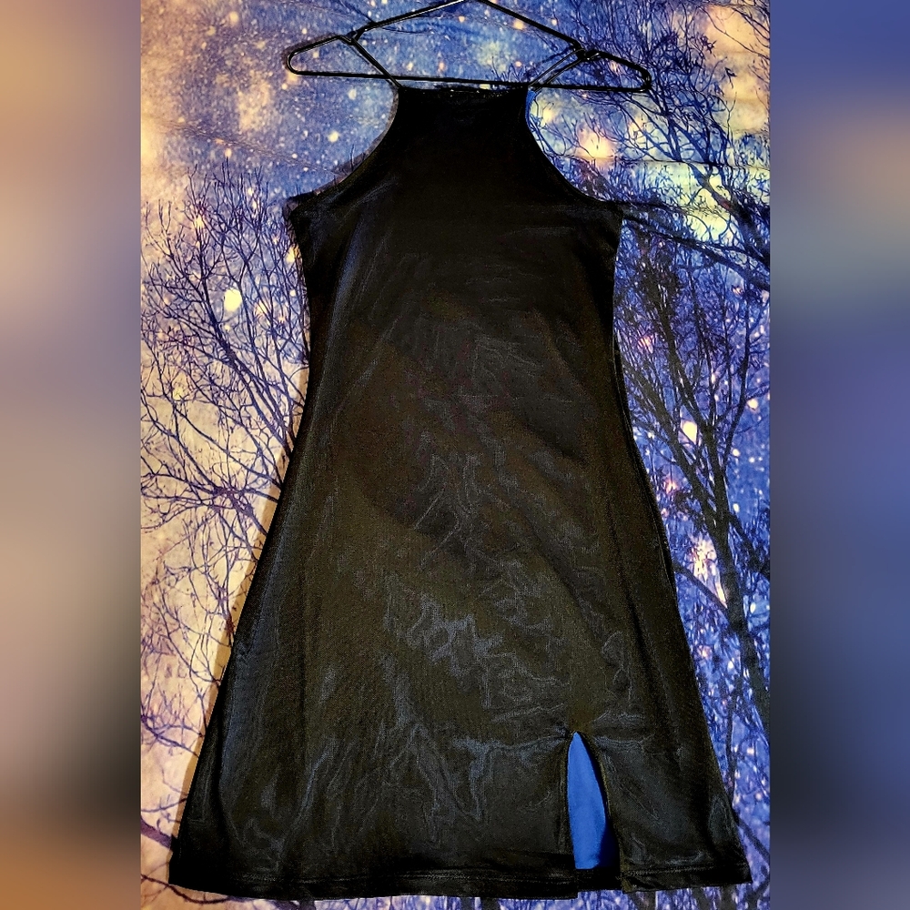 Horoscopez Blue Black Mesh Dress